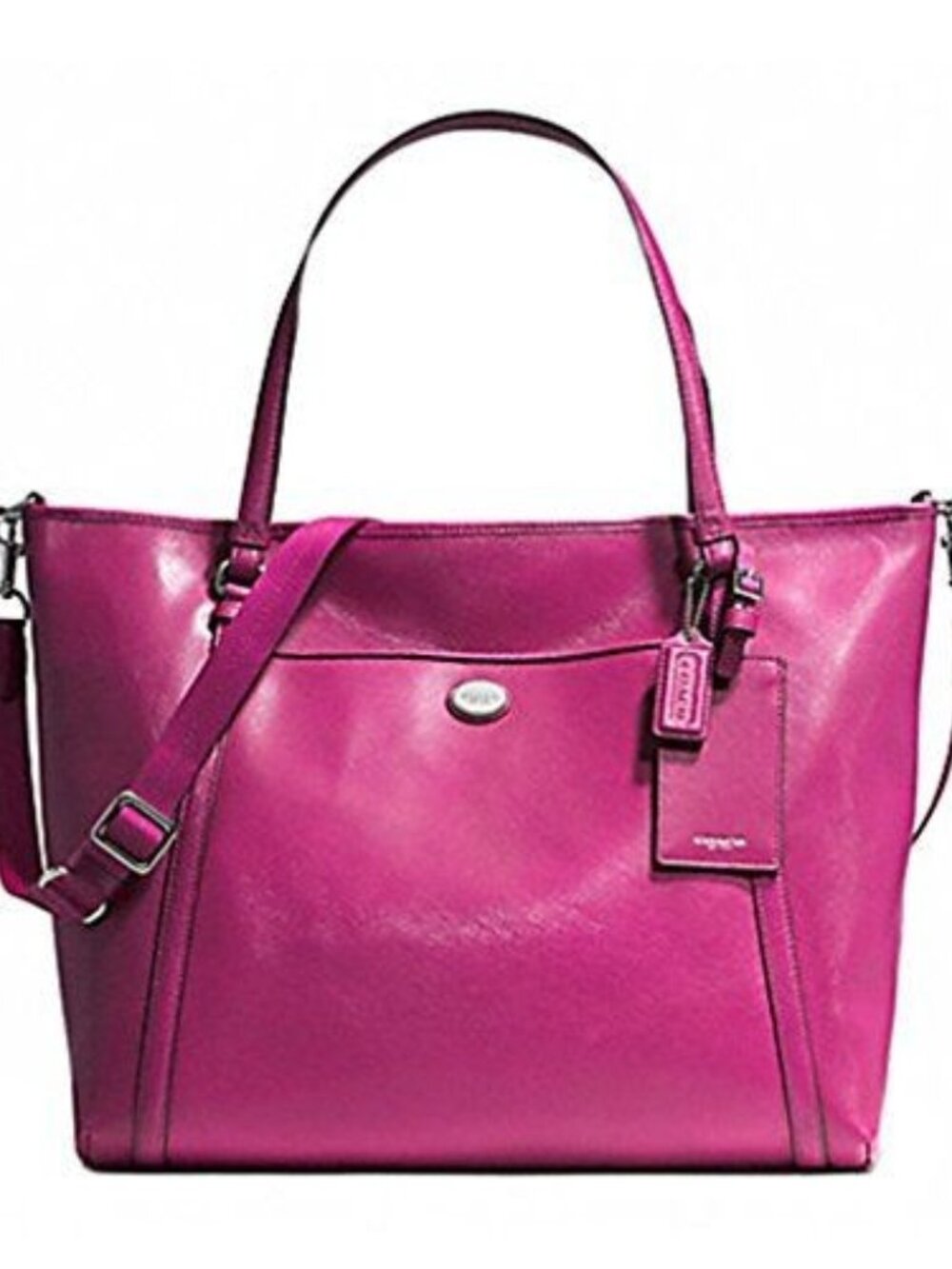 Euc Coach Fuschia Pocket Shoulder Bag Handbag